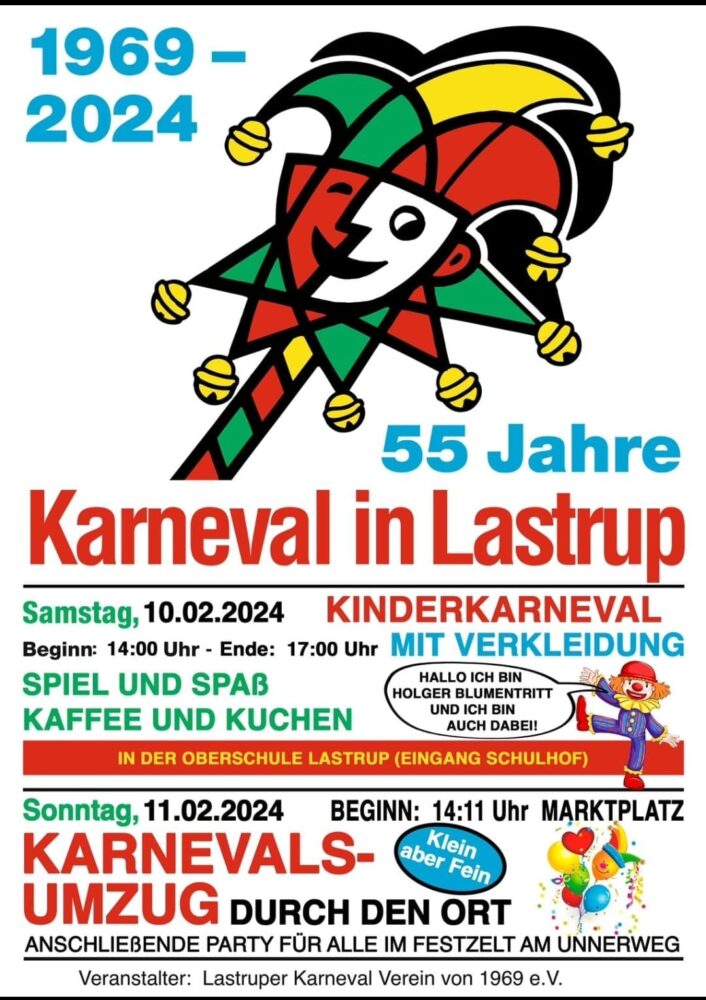 Plakat 55 Jahre Karneval in Lastrup